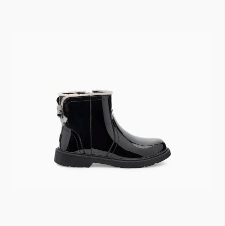 UGG Lynde Patent Black Boots for Kids (OSYJ20981)